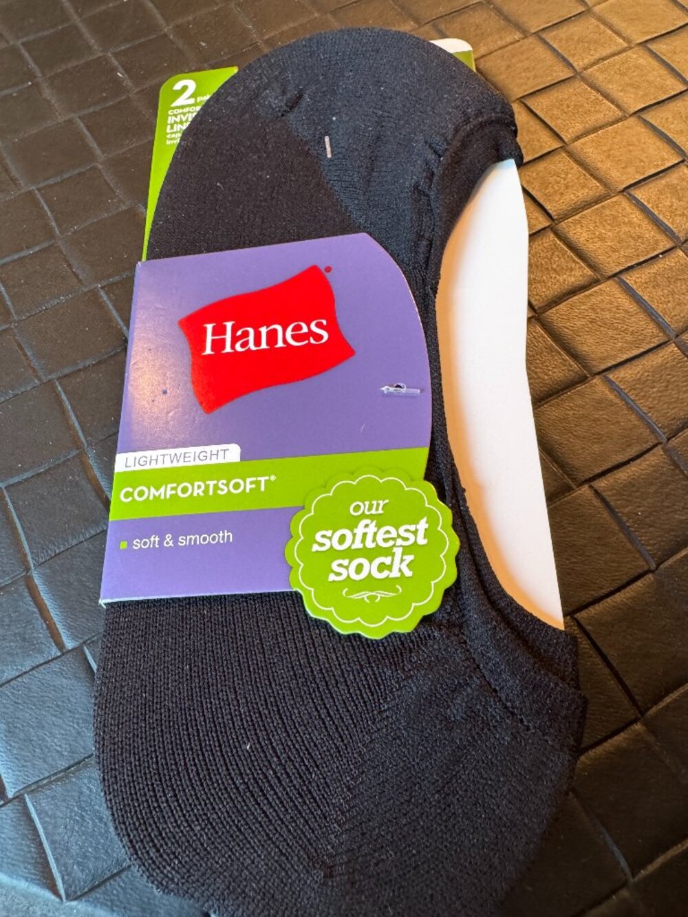 2 Pairs Hanes ComfortSoft Lightweight Invisible Liner Socks Size 5-9 New